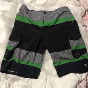 Swimming shorts with zipper and button